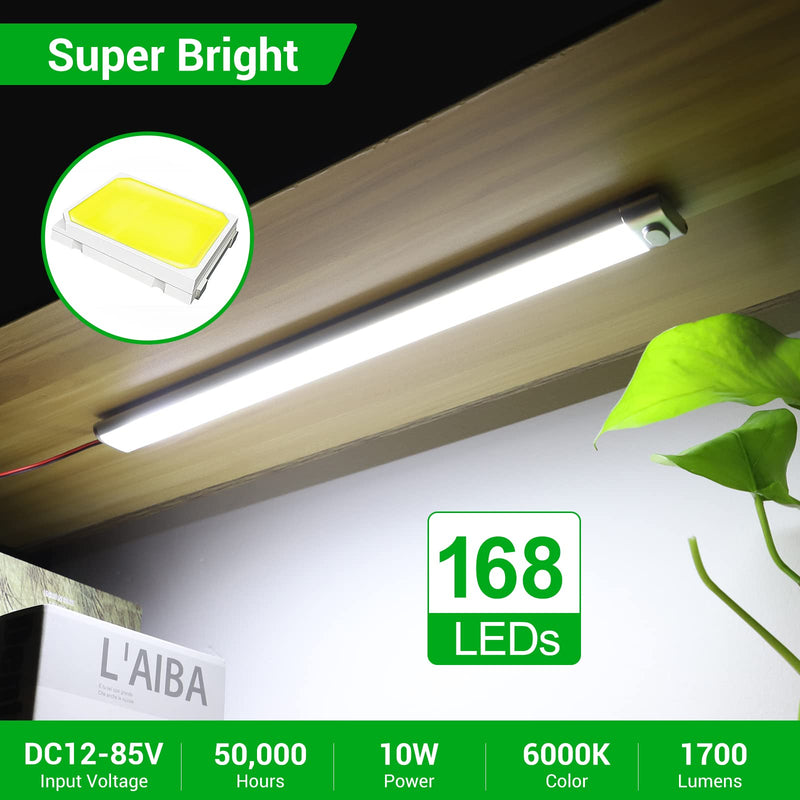 [AUSTRALIA] - CT CAPETRONIX 12v LED Interior Light Bar, 168LEDs 15.4IN 1700LM 10W, DC 12v Volt led Strip Lights with Switch, for Enclosed Cargo Trailer Car RV Van Truck Lorry Camper Boat Caravan Motorhome (6Pcs) 168LEDs-6PCS 