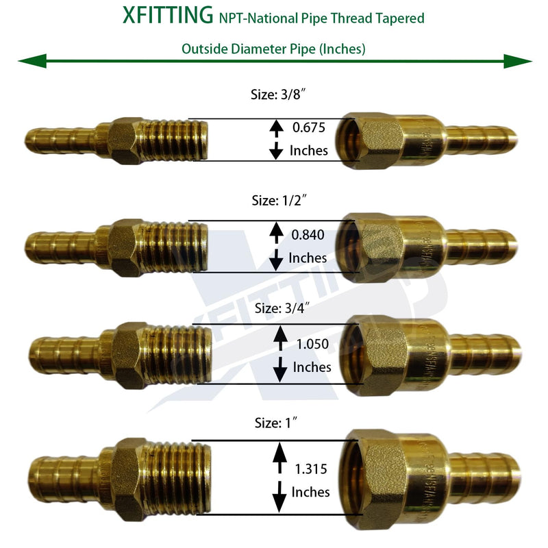5 PIECES XFITTING 3/4" PEX X 3/4" MALE NPT THREADED ADAPTER-BRASS CRIMP FITTING - BRASS, FULL PORT 0.75 Inch