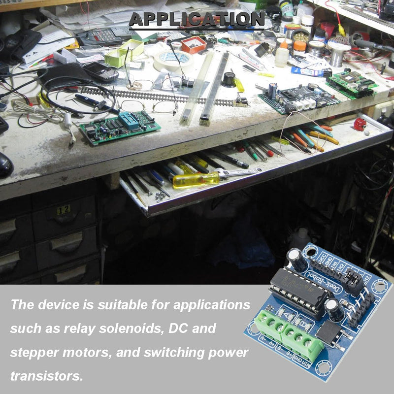 Motor Driver L293D 4 Channel Mini Motor Drive Expansion Board Motor Forward and Reverse Control PWM Speed Regulation DC 4.5V-36Vwith DC Female Cable Dupont Cable, 2 pcs