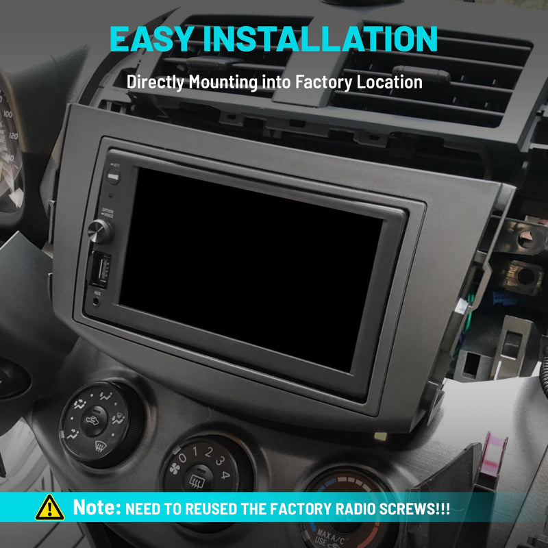 NuIth Double DIN Radio Dash Kits + Radio Wiring Harness for 2006-2012 Toyota RAV4