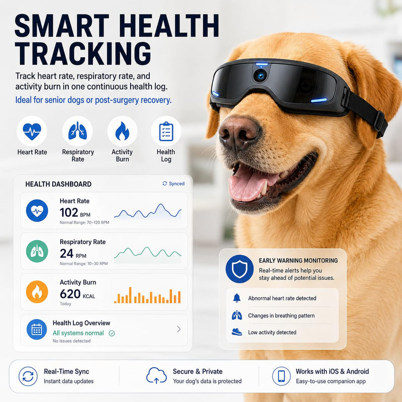 Smart Glasses for Pet, Bluetooth Audio Glasses with Open Ear Speakers, IP65 Waterproof, Lightweight Glasses, Travel Office Driving
