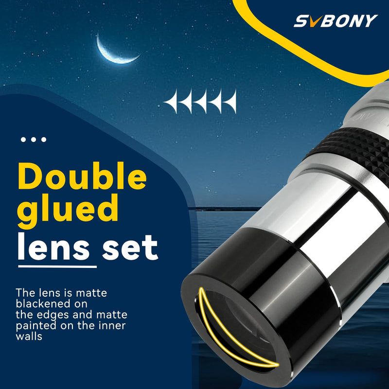 SVBONY SV137 Barlow Lens 1.25 Inch 2X Barlow Lens Metal Body Fully Multi Coated Telescope Accessory for Standard Telescope Eyepiece Astronomy