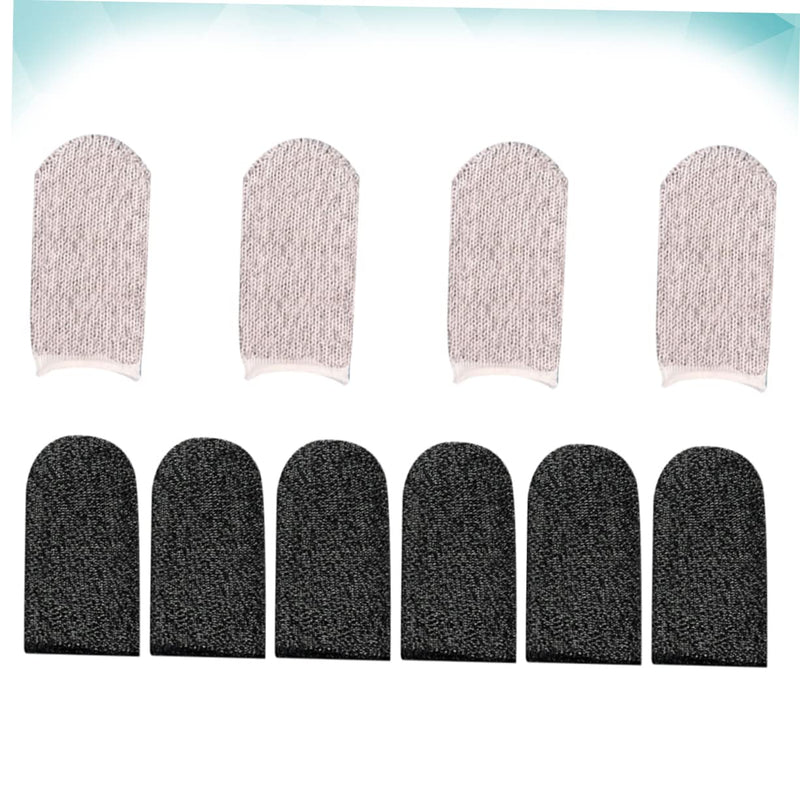 10pcs Finger Cots Touchscreen Finger Sleeve Finger Tube Cover Thumb Cots Mobile Game Controller Finger Sleeve Fabric Finger Gloves Finger Toe Cots Nylon Cell Phone White Finger Cap