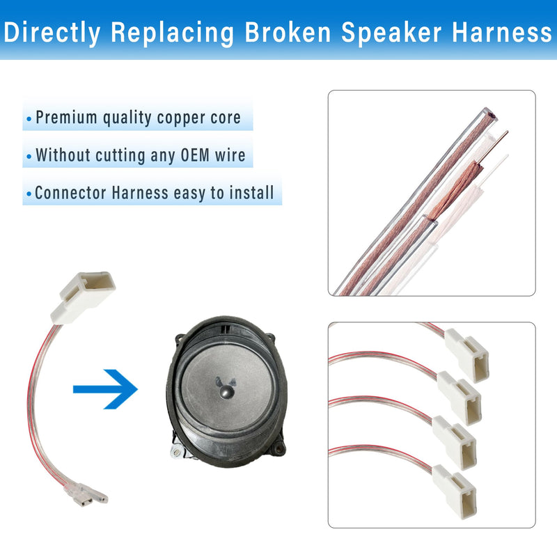 [AUSTRALIA] - Car Speaker Wiring Harness Adapters for Toyota 2000-2015 4Runner Camry Tundra FJ Cruiser, Subaru WRX STI 2012-2019 Aftermarket Front Rear Door Speaker Connector 4 PCS door speaker harness 