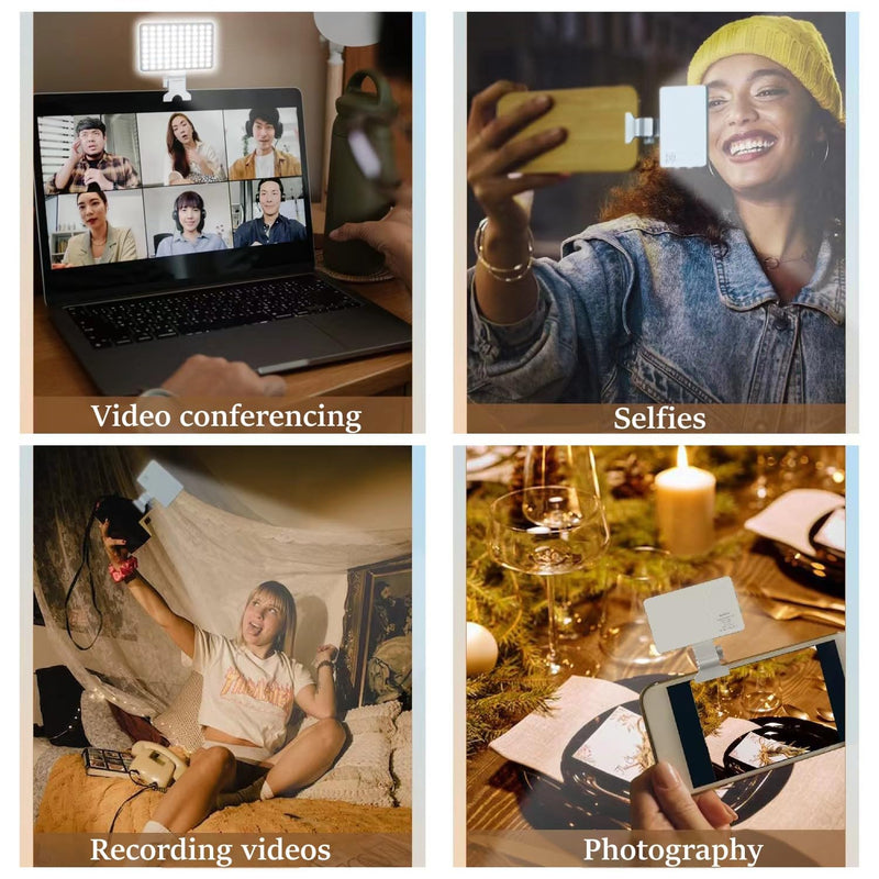 80 LED Selfie Light for iPhone,figifidia protable Phone Light with 3 Lights Modes,2500-9000K Brightness CRI95+ Power Panel Fill Light for Phone/Laptop/Tablet/tiktok Makeup, Video Conference