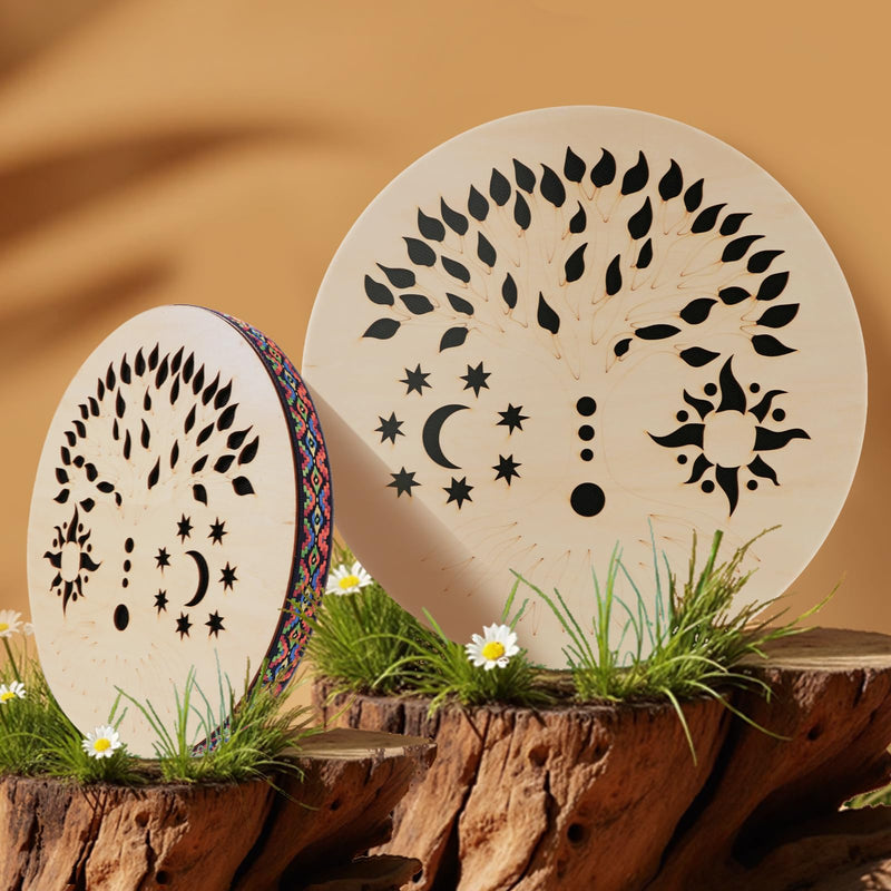 [AUSTRALIA] - 8INCH Ocean Drum,Water Stream Drum,Rain Disk "Water-Fall",Sound Healing,Onomatopoeic Music,For Performance Accompaniment（Tree of Life） 8 INCH 