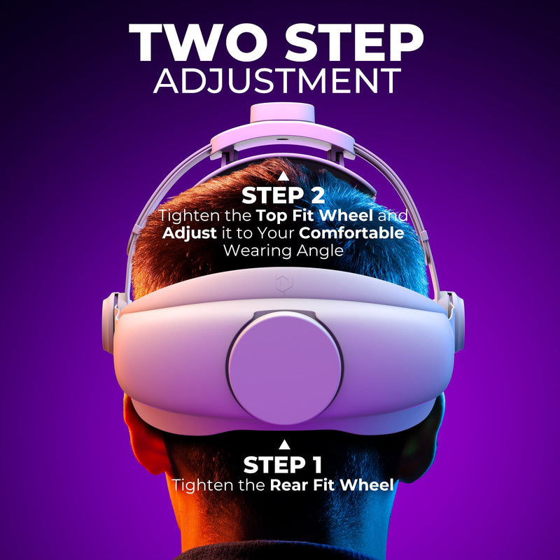DESTEK QH3 Pressure-Free Head Strap, w/Lens Protector, Enhance Comfort with Added Top-Fit Adjustment - Compatible with Meta Quest 3 Accessories; Balances Weight at 3 Angles White