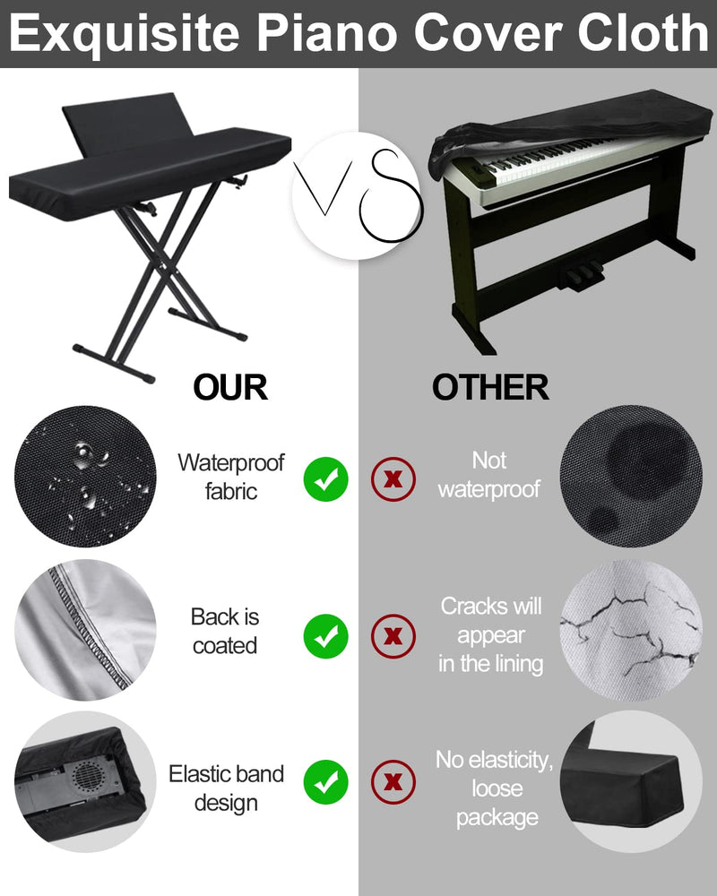 [AUSTRALIA] - Piano Keyboard Dust Cover, Water Proof Stretchy Electric Piano Keyboard Covers for Digital Electric Pianos, Full Cover Elastic Lock Music keyboard Protector Cover (88 - Keys, Black) 88 - Keys 