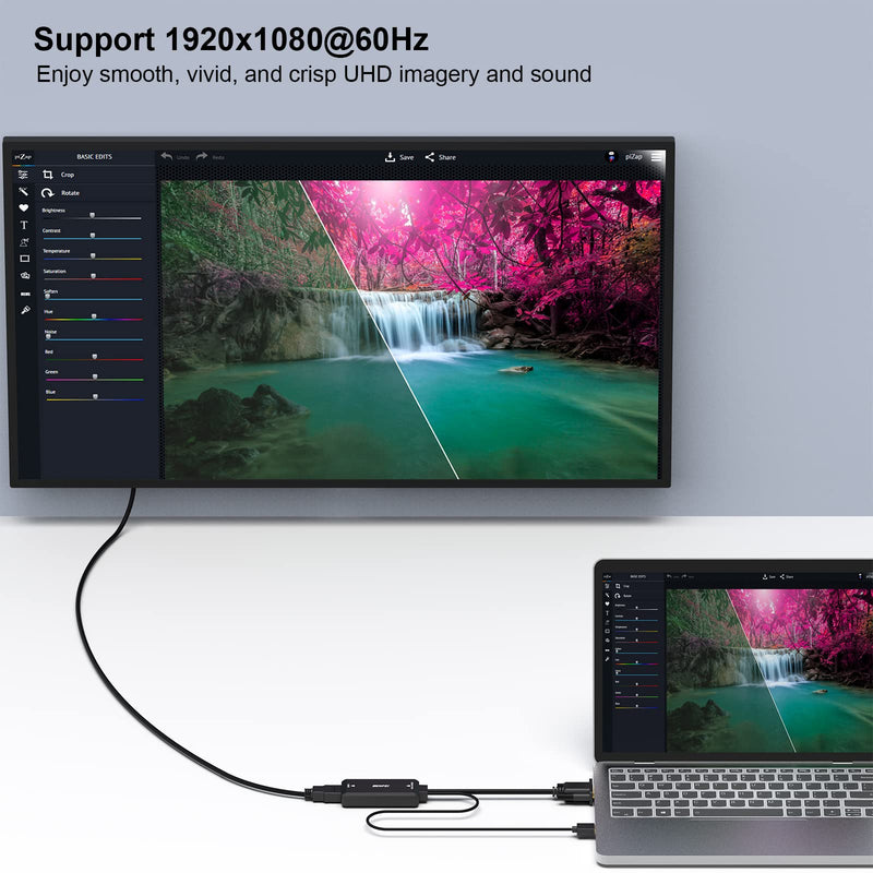 [AUSTRALIA] - BENFEI VGA to HDMI Adapter, 1080P Converter with Audio from Computer/Laptop VGA Source to HDMI TV/Monitor 1pack VGA Source to HDMI Monitor 