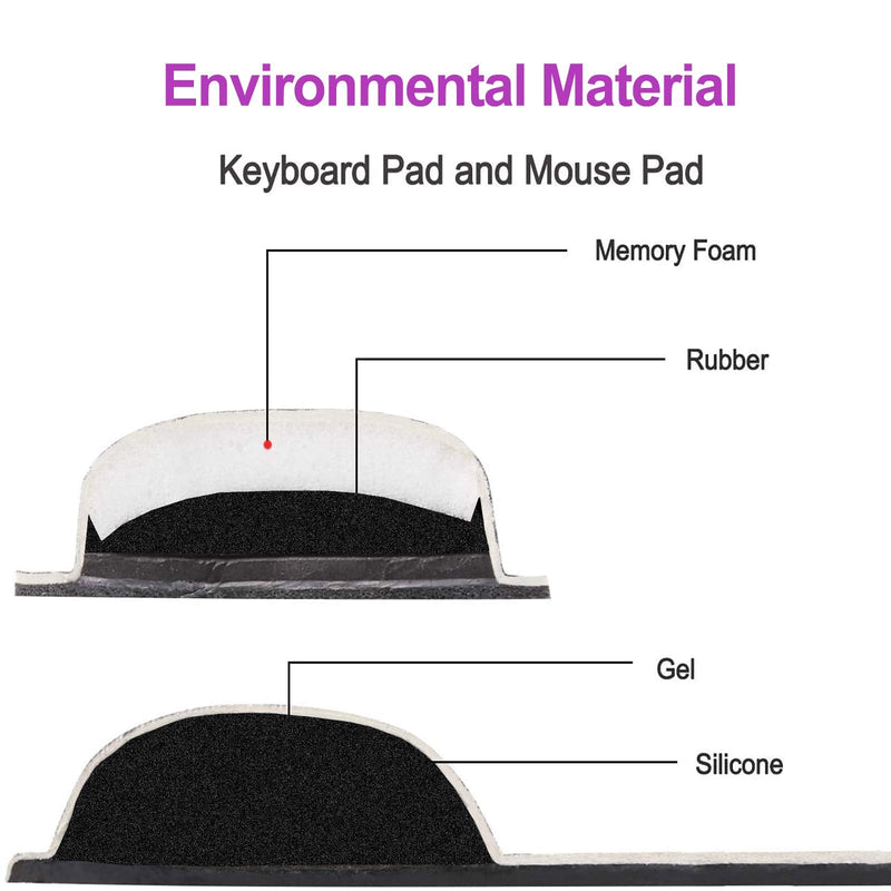 ArtSo Keyboard Wrist Rest and Mouse Pad with Wrist Support, Ergonomic Mouse Pad, Durable & Comfortable & Lightweight for Easy Typing Pain Relief, Memory Foam Keyboard Mousepad Set, Purple Marble