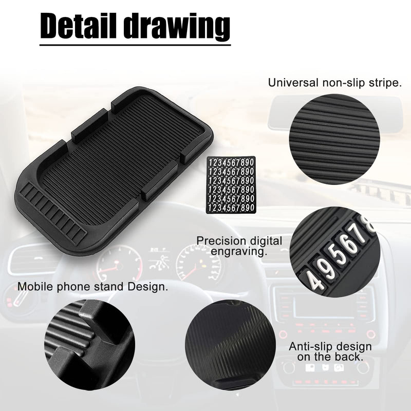 Anti-Slip Gel Pad Car Dashboard Stand for Navigation Cell Phone, Black