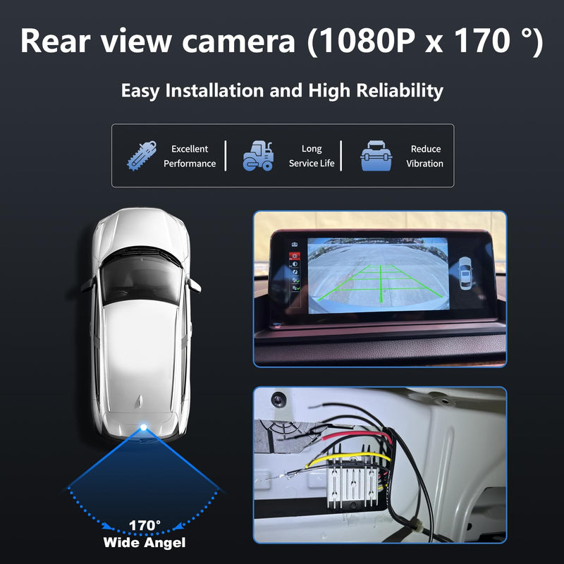 1080P Vehicle Backup Camera for E82 E88 E84 E90 E91 E92 E93 E70 E60 E61 E39 3 5 X5 X6, Car Rear View 170 Fisheye Lens LS8003