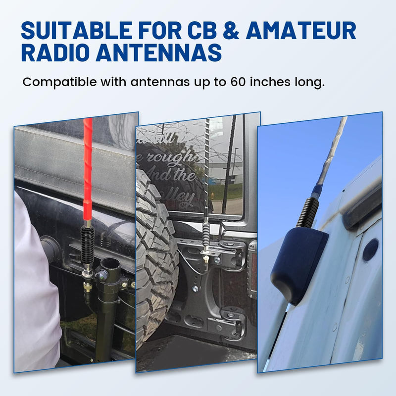[AUSTRALIA] - Anina SS-3H CB Antenna Spring 305311SS Stainless Steel Heavy Duty Radio Antenna Base Mount for Vehicle Fit Mobile/in-Vehicle Used with CB Radio Antenna Up to 60" Long 3/8" x 24 Threads 