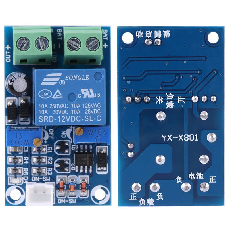 Protection board, 12V battery undervoltage switching module, undervoltage protection for automatic recovery when switched on, with LED indicator