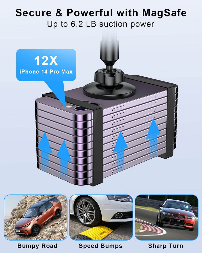 Bundle 180W 2-Socket Cigarette Lighter Adapter & MagSafe Car Cup Holder Phone Mount