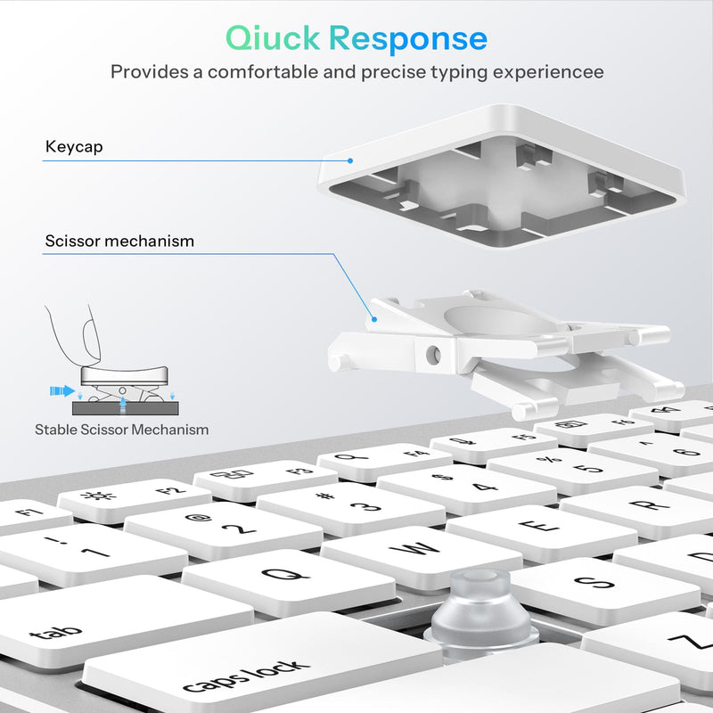 Wired Keyboard and Mouse for Mac, with Number Pad, USB-C/USB-A Plug & Play | Mouse Connects to Keyboard, Full Size for MacBook Air/Pro/iMac/Mini, Hotkeys, Ergonomic 6°Comfort Tilt for Home Office typing