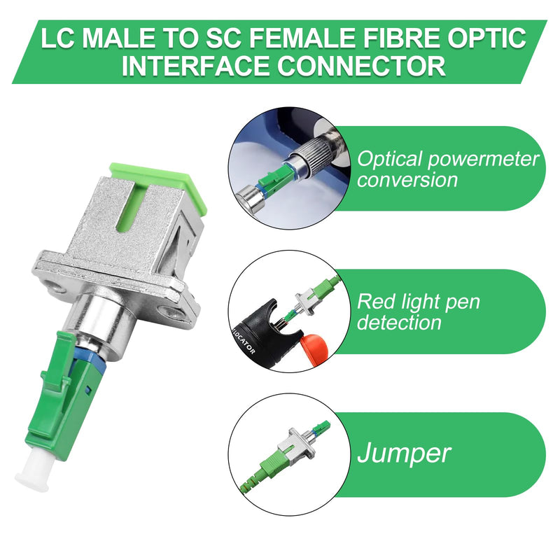 FSWWSF Fibre Optic Adapter SC/APC Female to LC/APC Male Singlemode Pack of 2 LC to SC Adapter for Durable and Fast Fibre Optic Coupling (SC/APC-LC/APC) SC/APC-LC/APC