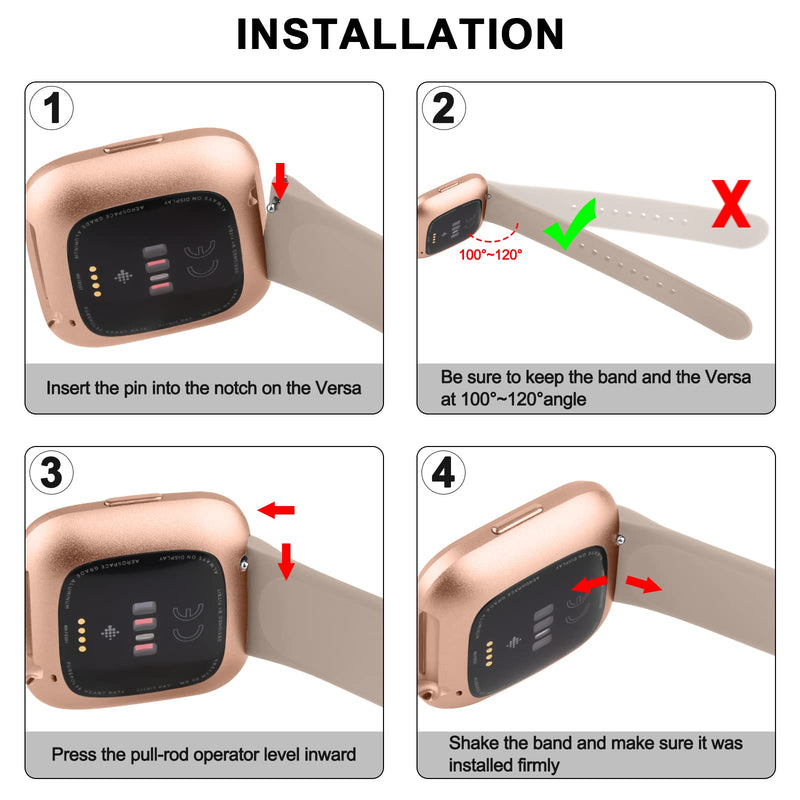 Vancle Silicone Bands Compatible with fitbit versa 2 watch bands women men, Soft Breathable Sport Replacement Wristbands for Fitbit Versa 2 / Fitbit Versa/Versa Lite/Versa SE Milk Tea
