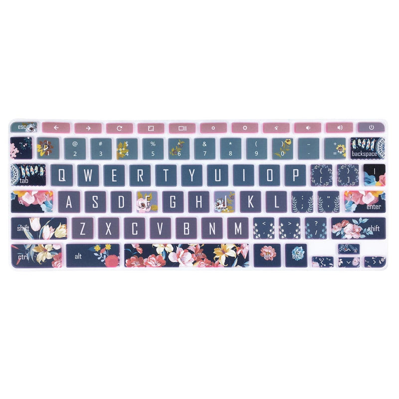 SANFORIN Silicon Keyboard Cover Skin for HP Chromebook 11 x360 11.6", Chromebook 11 G2/G3/G4/G5/G6 EE/G7 EE 11.6’’, HP Chromebook 14-ca 14-ak 14-X Series,HP Chromebook 14 G2 G3 G4,Red Flower Red Flower