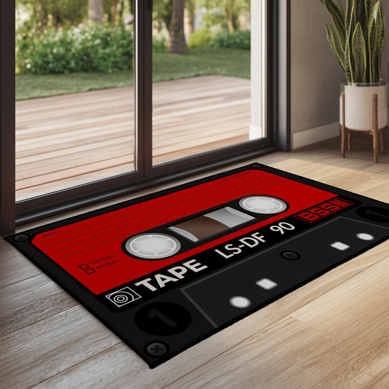 keepcute Audio Cassette Tape Record Area Rug Non-Slip Floor Mat Bedroom Carpets Rugs for Living Room Bedroom Offices, Home Decor 2' x 3' 2' x 3' (Rectangular)