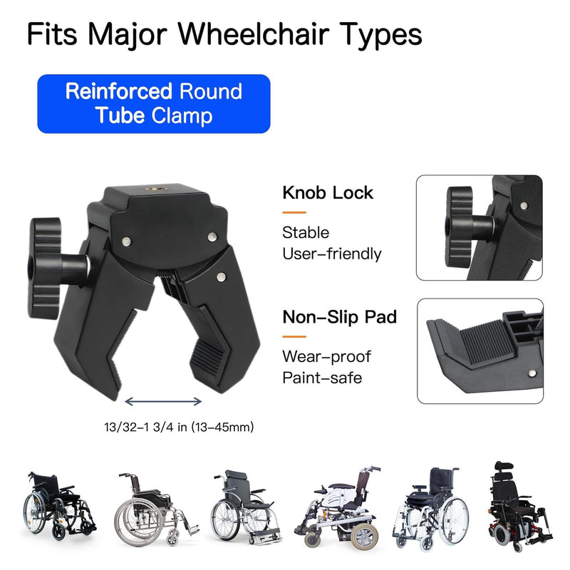 Wheelchair Magnetic Phone Holder - Adjustable Gooseneck with Angle Lock, Compatible with iPhone 16/15/14/13/12 Pro Max Series, iPad & Magnetic Phone Cases (12 Inch) 12 Inch