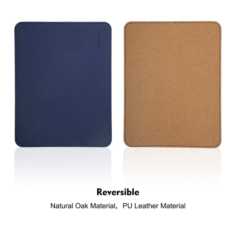 Leather Mouse Pad,Wood Mouse Pad,Double Side Mouse Pad,Stitched Edges,Waterproof Computer Mouse Pads for Laptop,Office & Home,1 Pack,8inch11inch,EAGZFFI (Blue) BLUE