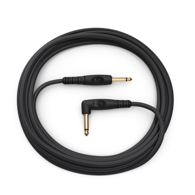 D’Addario Accessories Custom Series Guitar Cables - Instrument Cable with ¼ Inch Ends - High Performance Guitar Cord - For Guitars, Bass, Keyboards - Mono - Right Angle, 20 feet