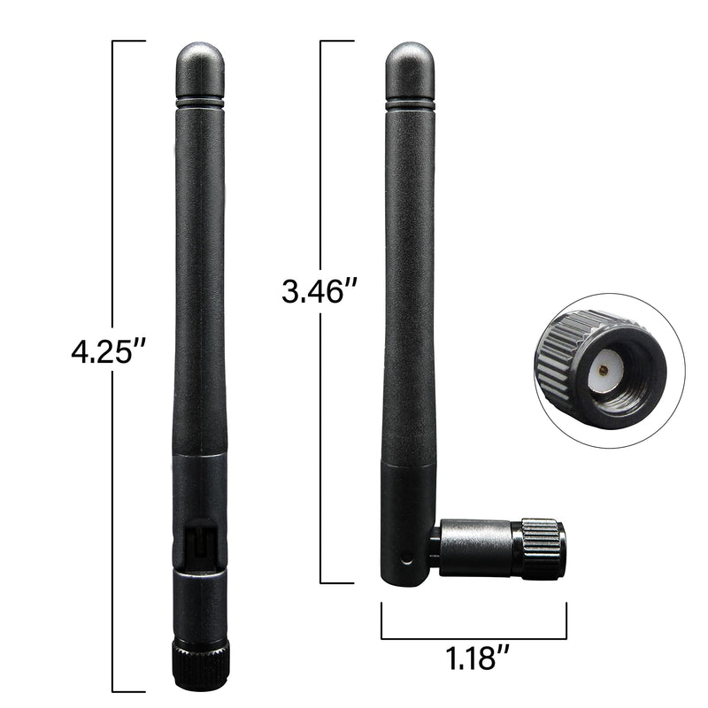 WiFi Antenna PC Bluetooth Antenna, WiFi 6 Dual Band 2.4Ghz 5Ghz 5.8Ghz 3dBi with RP-SMA Male (with No Pin) for Gaming Motherboard, RV Camera, Mini PCIE M.2 Wireless Card, Router -2 Pack Antenna 2 Pack - RP-SMA Male