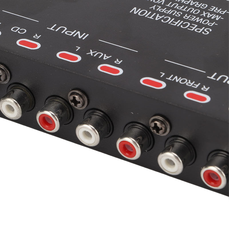 7 Band Car Audio Graphic Equalizer, Variable Gain Adjustment High Level Input EQ, Low Pass Filter, Chassis Graphic Equalizer with Control Volume