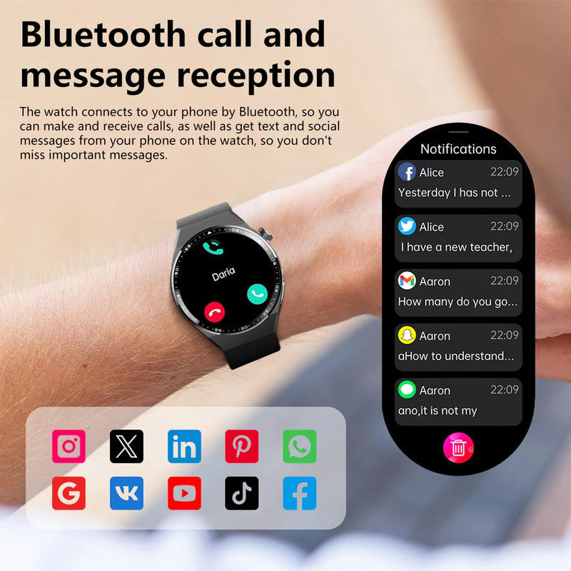 Health Smart Watches for Women Men - 1.43" Fitness Watch with eart Rate, Blood Oxygen, Blood Pressure, Sleep and Stress Health Monitor, Call, SOS, 110+ Multisport Mode, Watch for Android & iOS