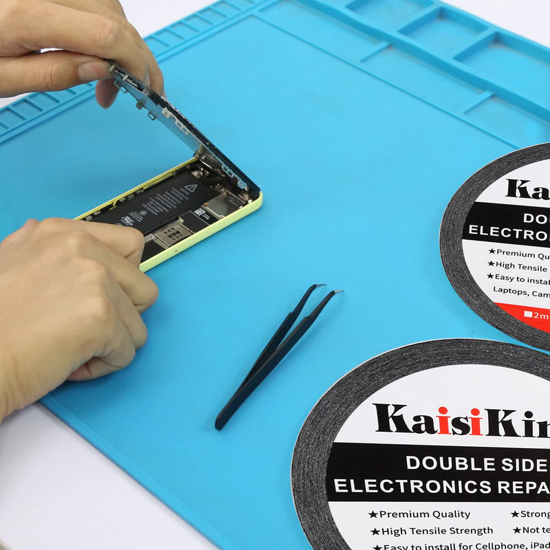 Kaisiking 5mm / 10mm x 50M Double Sided Adhesive Tape LCD Touch Screen Tape Phone Repair Tape with 1 Tweezers for Cell Phone, iPad, Tablets, Laptops, Camera, LCD Screen 5mm+10mm