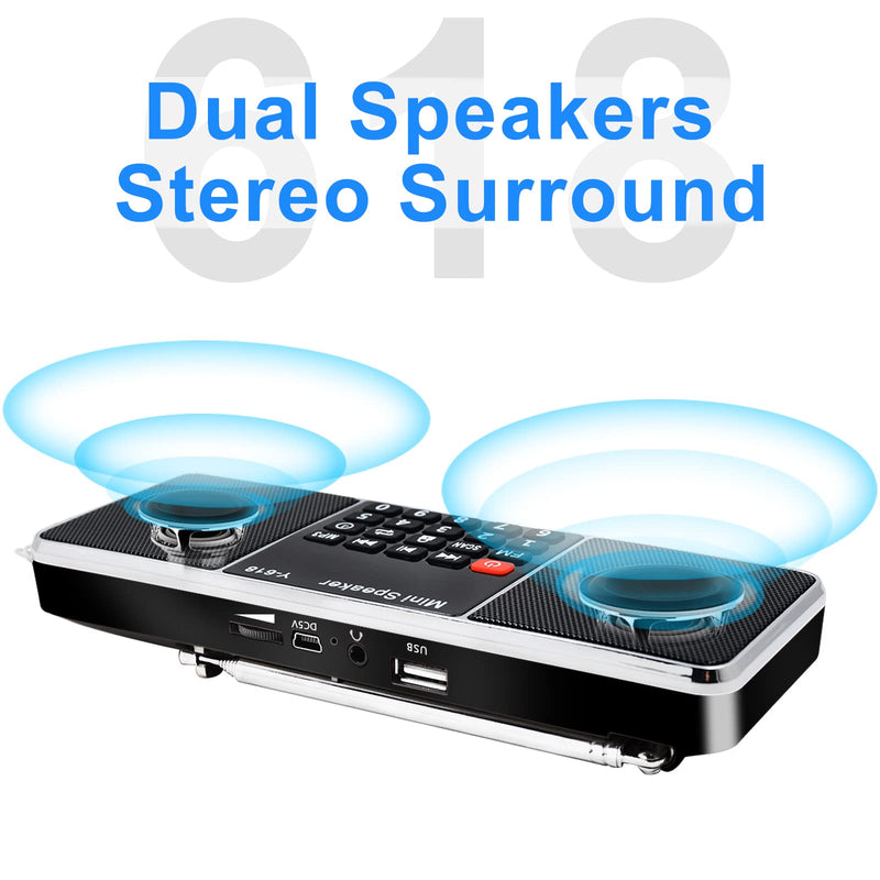 [AUSTRALIA] - LEFON Multifunction Digital FM Radio Media Speaker MP3 Music Player Support TF Card USB Drive with LED Screen Display and Setting Timing Shutdown Function (Black) Black 