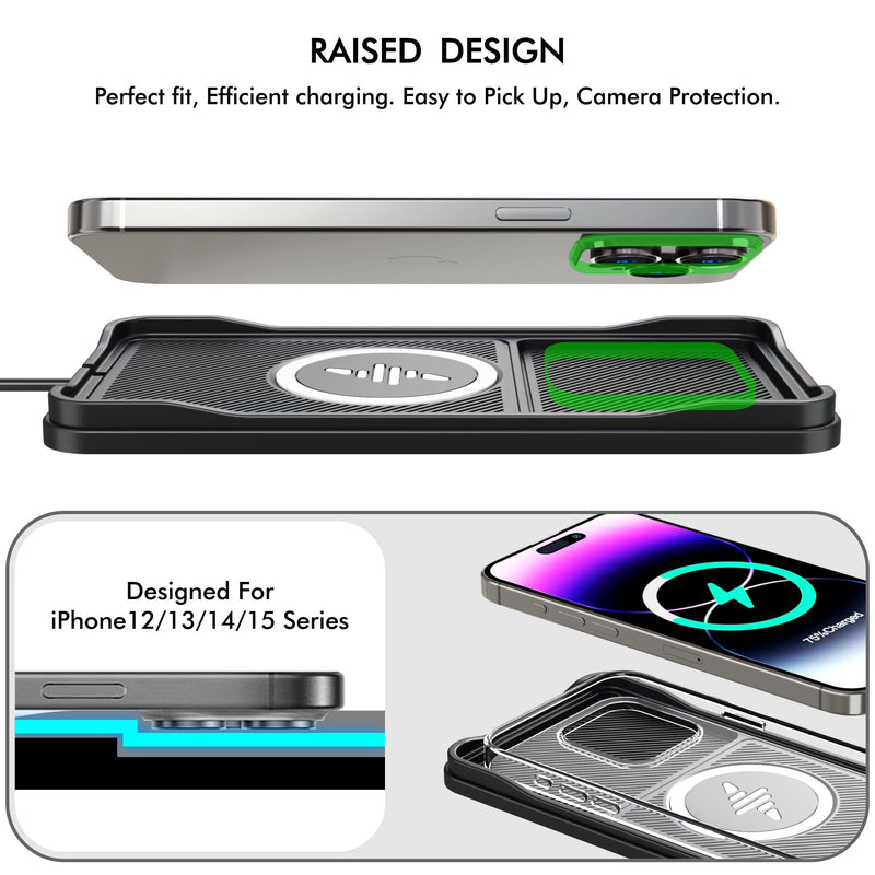 Wireless Car Charger,LANSEMKU Car Wireless Chargers Charging pad Non Slip 15w Fast Charger for Car Wireless Phone Charger for iPhone 16/15/14/13/12 Pro Max,Samsung for Android (Black-100cm Cable) 100cm Cable-for IPHHONE PRO MAX