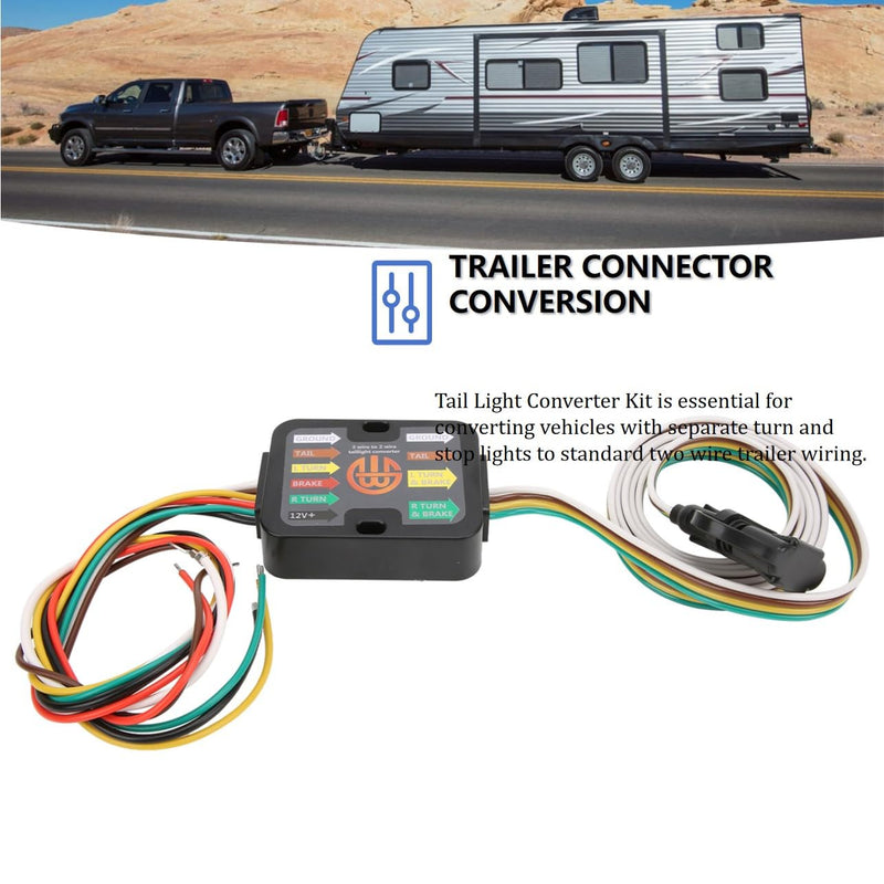 60 Inch LED Wiring Converter with Dust Cover Stable Design 4 Way T Connector Universal 3 Way to 2 Way T Tail Light Converter for Vehicle