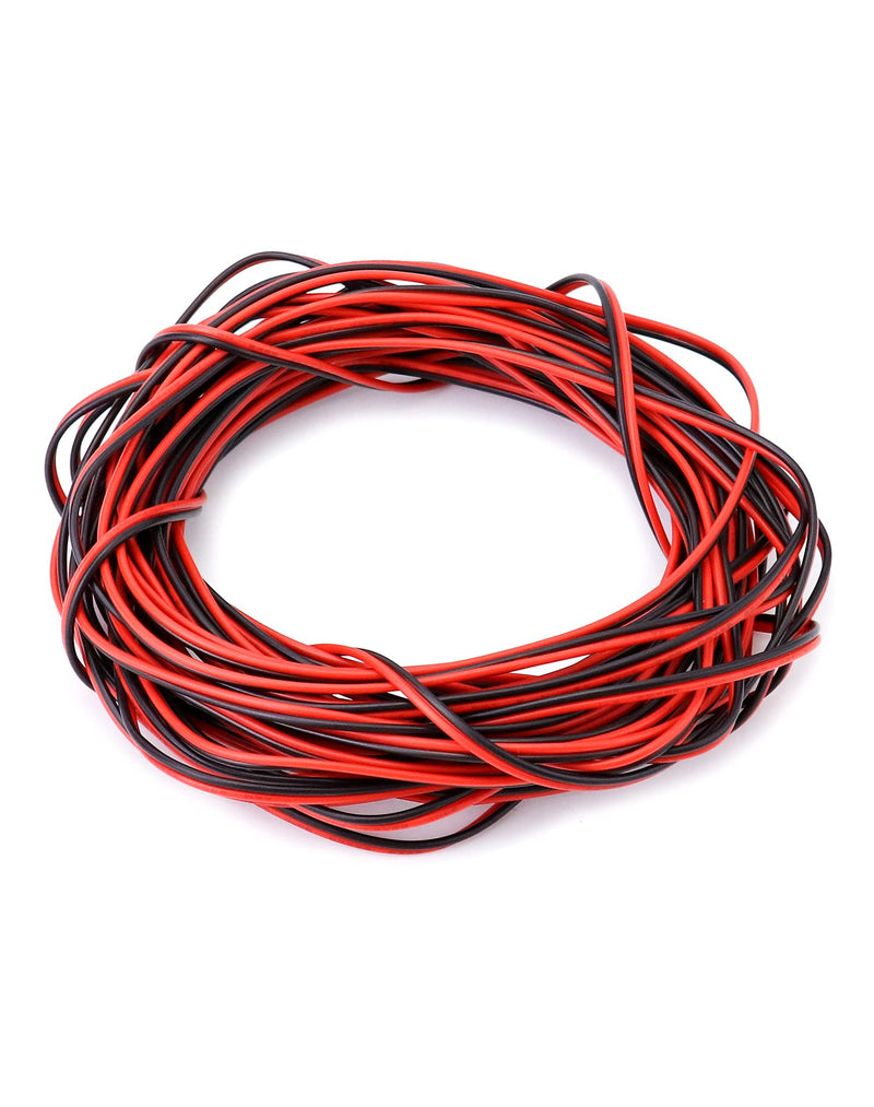 QWORK® 10 Meters 22AWG Electric Wire, 2 Core Black/Red Electric Wire, Extension Cable, for LED Strip and Electronic Wiring 10m
