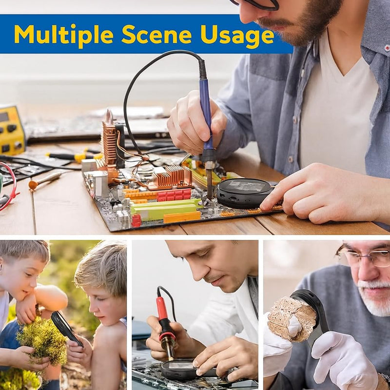 [AUSTRALIA] - Digital Microscope 500x with 2.0" IPS Screen, Magnifying Glass, Coin Microscope, Trichome Microscope, USB Connection, Ideal for Electronics, Jewelry and Kids 