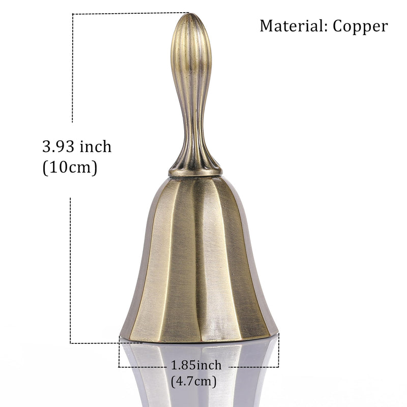 Super Loud Solid Brass Hand Call Bell for Ringing at Wedding, Hand Bells for Seniors Bedside, Teacher Classroom Bell, Dinner Bell, Tibetan Bells, Meditation Bell, Gift for Bedridden Kids Mom