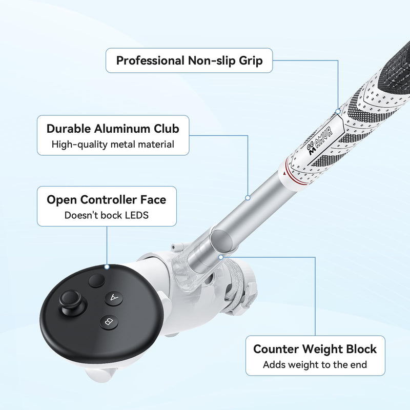 AMVR Golf Club Attachment & VR Cable Management System Compatible with Meta/Oculus Quest 3/3S
