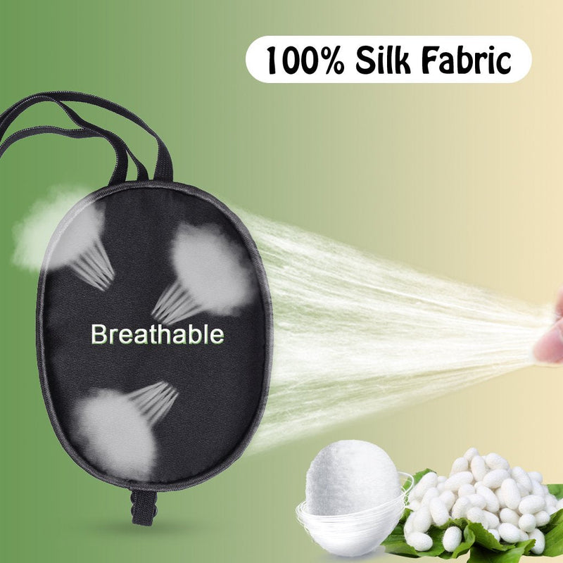 [AUSTRALIA] - Pure Silk Eye Patch For Adults, Amblyopia Obscure Astigmatism Training Strabismus Correction Black 