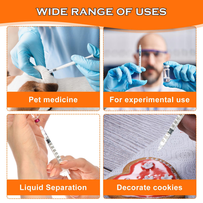Pack of 20 1 ml Plastic Tube Syringes Multi-Purpose Measuring Tools Plastic Individually Packed Liquid Measuring Syringe with Plastic Tubes Pet Feeding Plant Watering