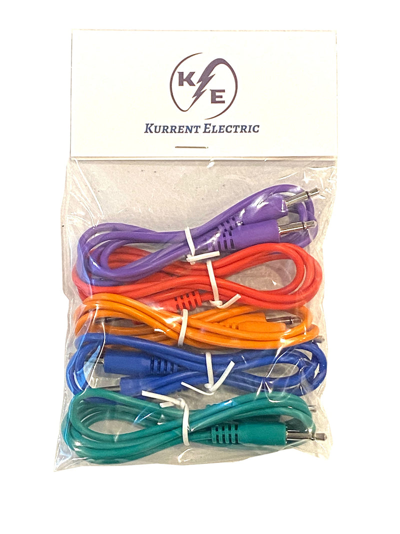 (5) Color Pack of 3.5mm Mono TS Modular Synth Patch Cables