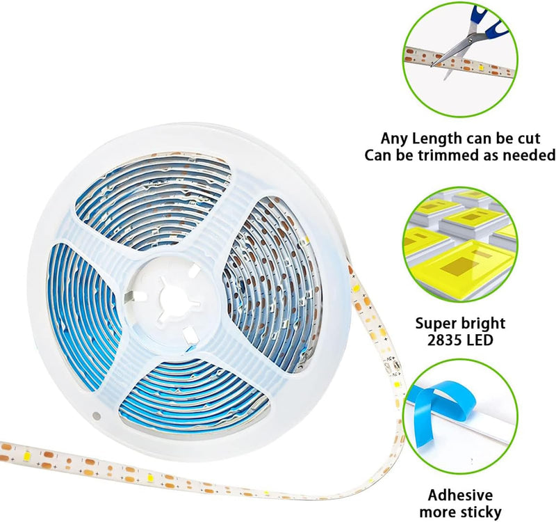 [AUSTRALIA] - Solar LED Strip Lights Outdoor Waterproof 19.6FT 180 LED Solar Powered Rope Light Cuttable 8 Modes for Outside, Garden, Patio, Deck, Fence, Pathway, Stair, Poolside, 6000K White 2 Pack White19.7ft 