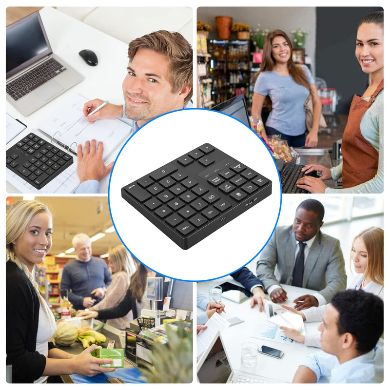 Wireless Number Pad, RaceGT Numeric Keypad Ultra-Silent Rechargeable 2.4G 35 Keys for Laptop,Desktop,PC, Notebook