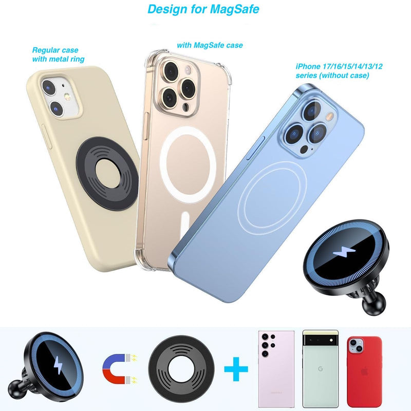 Magnetic Wireless Charging Phone Holder with 20mm Ball for MagSafe | [Heavy-Duty] 20mm Ball Mount for MagSafe Charger Compatible with Bulletpoint Mounting Solutions