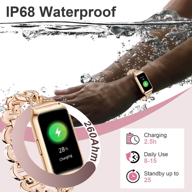 Smart Watches for Women Gold+Gold Square Smart Watch