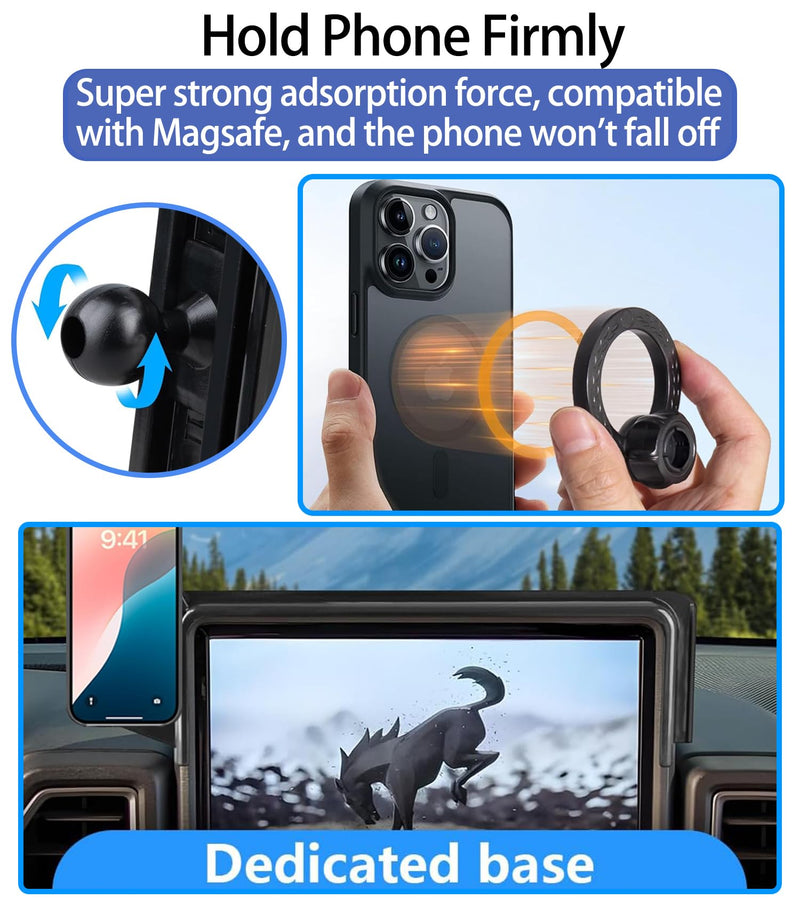 Car Phone Holder for Ford Bronco Sport 2021-2024 8-Inch Touchscreen, Cell Phone Mount Compatible with MagSafe BroncoSport-8 inch Screen