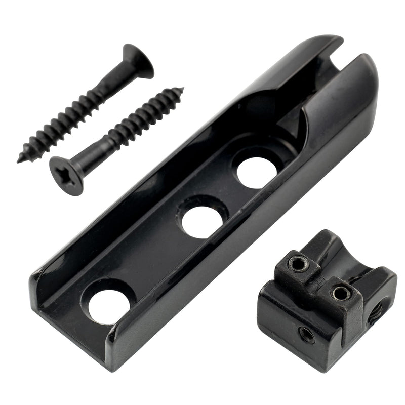 Musiclily Pro 15.5mm Individual Bass Bridge Single String Lock-Down Bass Bridge for 1st/2nd String, Black