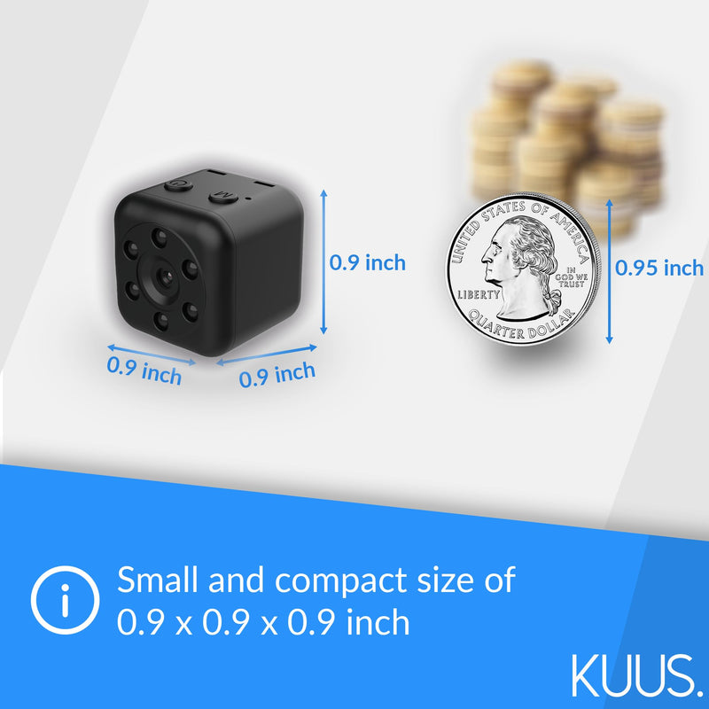 [AUSTRALIA] - C1 Hidden Camera with audio/video. Mini Camera, Small Camera. Spy Hidden Cameras for Home Indoor Use. Spy Cam with Night Vision and Motion Detection | Only 0.9 inch! | includes 32GB TF card! | NO APP! 