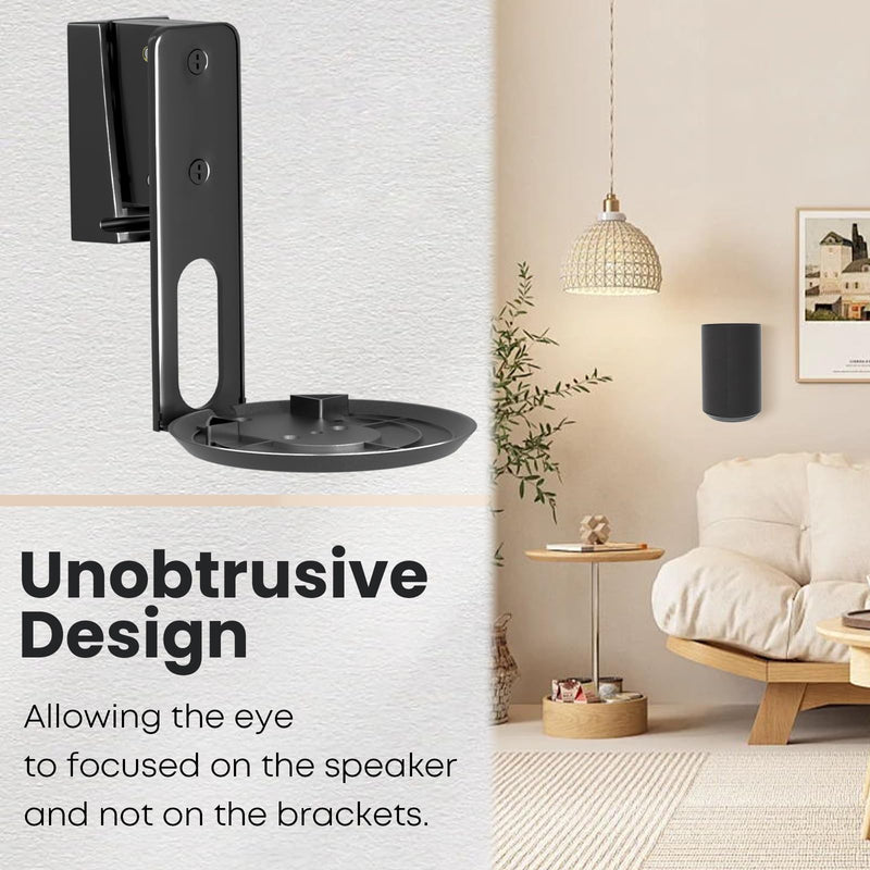 PUTORSEN Speaker Wall Mount for Sonos Era 100,Tilt & Swivel Speaker Shelf Bracket for Better Audio Enjoyment,Cable Management,Hold up to 6.6lbs (1 Pack Black)