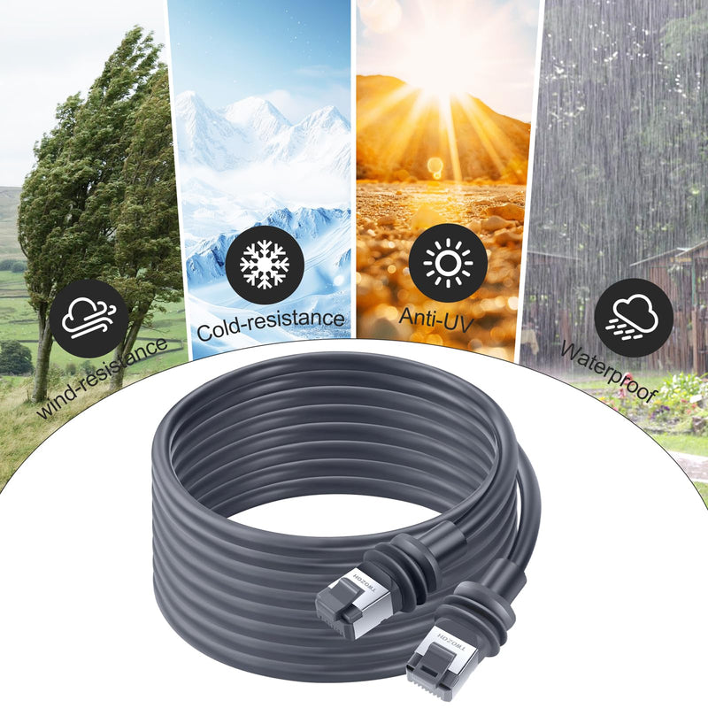 Twozoh Starlink Gen 3 Cable 100FT, Starlink Standard Gen 3 Satellite V3 Ethernet Cord for Waterproof Starlink Extension Replacement Cable Gray